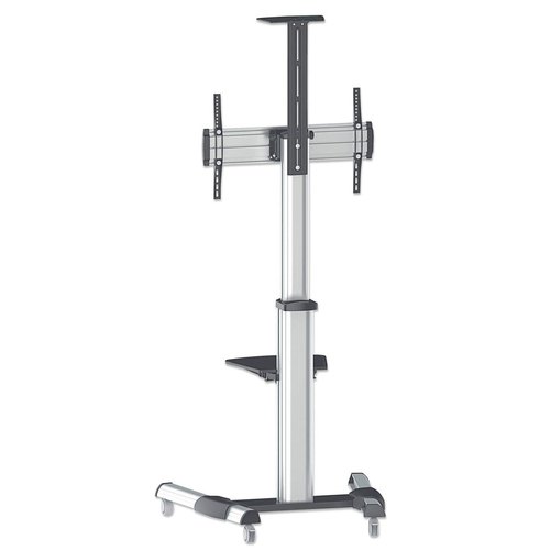 Manhattan Trolley voor TV’s en monitoren, voor schermen 37"–65", VESA-compatibiliteit: van 200x200 tot 600x400 mm (controleer de afmetingen van de vier montagegaten aan de achterzijde), max 50 kg, zilver, LFD, beugel, levenslange garantie