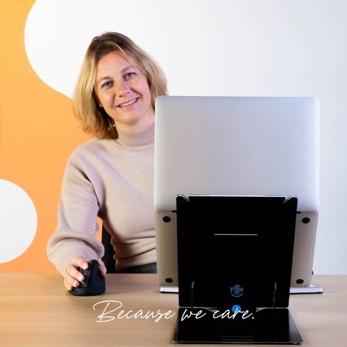 R-Go Tools Tablet- en laptopstandaard R-Go Riser Duo, geschikt voor 10-22 inch scherm, zwart