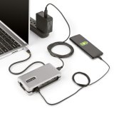 StarTech.com USB-C Multiport Adapter, 4K 60Hz HDMI/VGA, 3-Port USB Hub, 100W Power Delivery Pass-Through, GbE, Travel Docking Station met Charging, Mini Dock, 30cm Wrap-Around Kabel