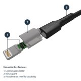 StarTech.com Premium USB-A naar Lightning Kabel 1m Zwart - USB Type A naar Lightning Charge & Sync Oplaadkabel - Verstevigd met Aramide Vezels - Apple MFi Gecertificeerd - iPad Air iPhone 12