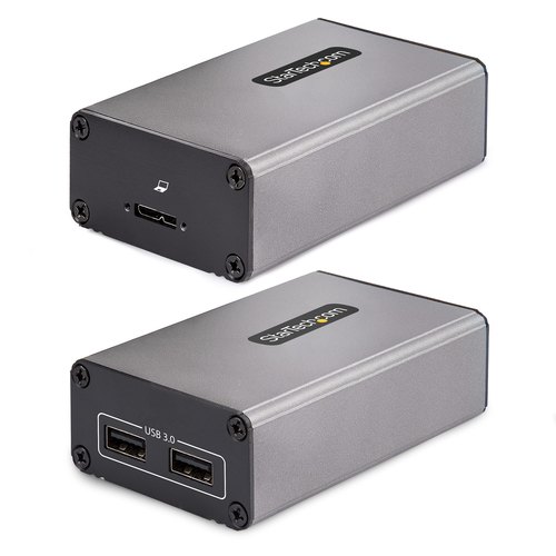 StarTech.com 2-Port USB 3.0 Extender over OM3 Multimode Glasvezel, LC/LC, 2x 5Gbps USB-A Hub, Bereik 350m, Duurzame Glasvezel USB Verlenger, Active Optical USB Extender