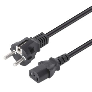 Manhattan Voedingskabel, Europese Schuko-stekker (CEE 7/4) naar C13-connector, 5 m, 10 A, zwart, netkabel, levenslange garantie