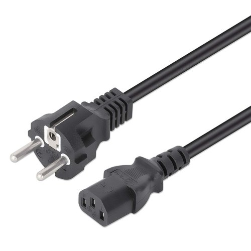 Manhattan Voedingskabel, Europese Schuko-stekker (CEE 7/4) naar C13-connector, 5 m, 10 A, zwart, netkabel, levenslange garantie