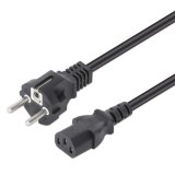 Manhattan Voedingskabel, Europese Schuko-stekker (CEE 7/4) naar C13-connector, 5 m, 10 A, zwart, netkabel, levenslange garantie