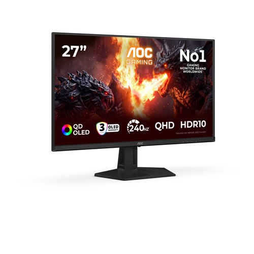 AOC G4 Q27G41ZDF computer monitor 67,3 cm (26.5") 2560 x 1440 Pixels Quad HD QD-OLED Zwart, Rood