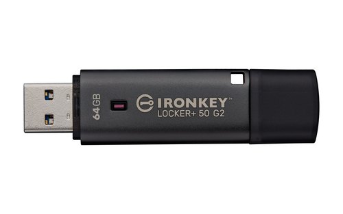 Kingston Technology IronKey 64GB Locker Plus 50 G2, FIPS 197, AES-256
