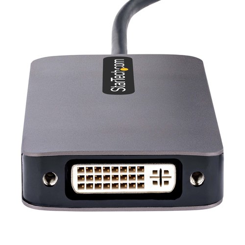 StarTech.com USB-C Display Adapter, USB C naar HDMI DVI VGA Adapter, 4K 60Hz, Aluminium, Video Display Adapter, Thunderbolt 3 / 4 Compatibel, USB Type C Travel Adapter