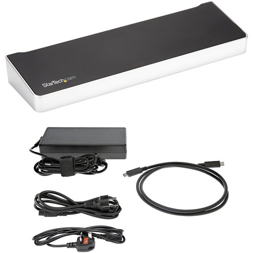 StarTech.com 4K USB-C Dock, Triple UHD 4K Monitor Docking Station, Mac & Windows, USB C to HDMI & DisplayPort, 60W Power Delivery, 5x USB 5Gbps Hub