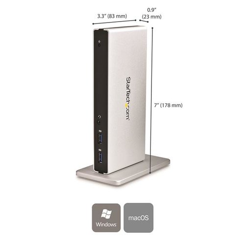 StarTech.com Dual-monitor USB 3.0 docking station met DVI en verticale standaard