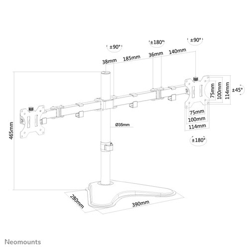 Neomounts FPMA-D550DDBLACK Monitorstandaard 10-32"