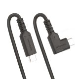 StarTech.com 1m Haakse USB-C Kabel, Rugged, USB 3.2 Gen 2 (10 Gbps), USB C naar C Data transfer Kabel met Rechte Hoek, 4K 60Hz DP Alt Mode, 100W Power Delivery, USB Type-C Kabel
