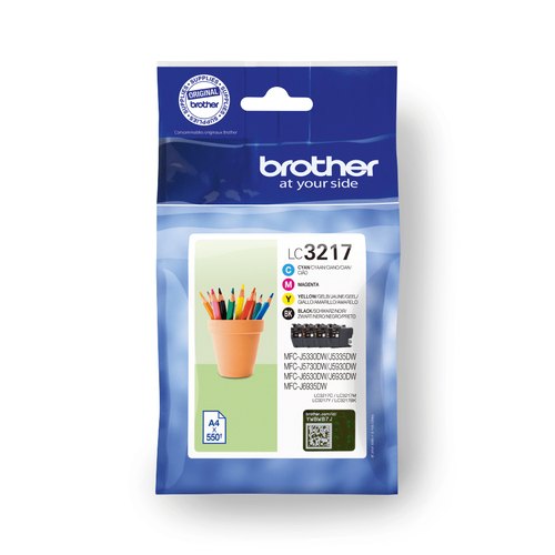 Brother LC3217VAL inktcartridge 4 stuk(s) Origineel Zwart, Cyaan, Magenta, Geel