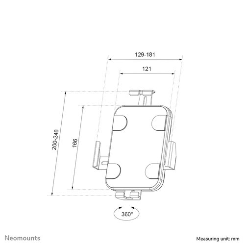 Neomounts WL15-625BL1 Tablet muurbeugel 7.9-11" - vergrendelbaar - universeel