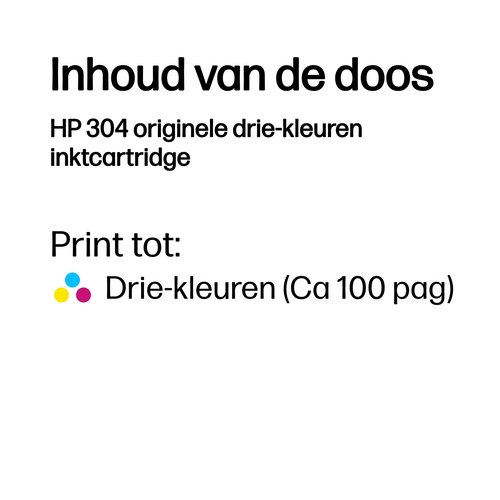 HP 304 originele drie-kleuren inktcartridge