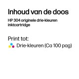 HP 304 originele drie-kleuren inktcartridge