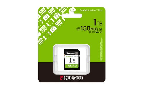 Kingston Technology 1TB SDXC Canvas Select Plus Gen3 150MB/s C10 UHS-I U3 V30