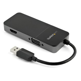 StarTech.com USB 3.0 naar HDMI en VGA Adapter, 4K/1080p USB Type-A Dual Monitor Multiport Adapter Converter, Externe Grafische Videokaart voor Meerdere Schermen, Multi Display USB Adapter