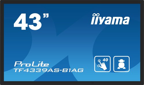 iiyama TF4339AS-B1AG computer monitor 108 cm (42.5") 3840 x 2160 Pixels 4K Ultra HD LED Touchscreen Zwart