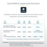 StarTech.com Universeel USB4 & Thunderbolt 4 Docking Station, Quad Display op Windows, Dual Display op MacBook, HDMI DP Dock met 100W Laptop Charging