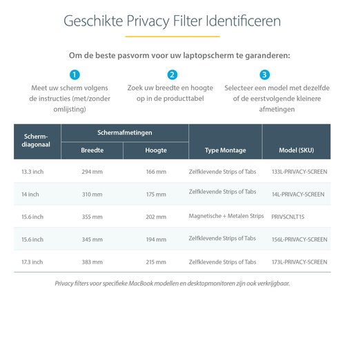 StarTech.com 17.3-inch 16:9 Laptop Privacy Filter, Anti-Glans Privacyscherm met 51% Blauw Licht Reductie, Notebook Screen Protector met +/- 30 Grad. Kijkhoek, Mat/Glanzend