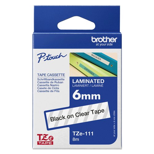 Brother TZE-111 labelprinter-tape Zwart op zilver