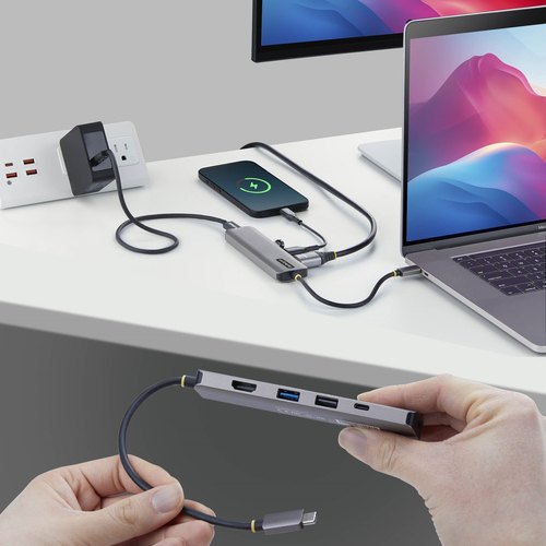 StarTech.com USB-C naar HDMI Multiport Adapter met 140W PD Charging, 4K 60Hz, USB 10Gbps Hub, 1x USB 2.0 Port, Type-C Mini Dock voor MacBook / Dell / ThinkPad / HP