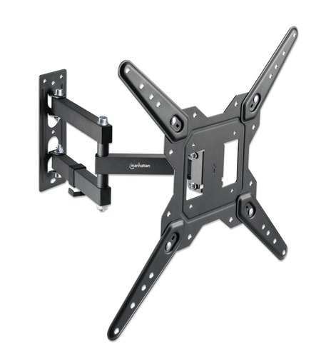 Manhattan Wandbeugel voor TV’s en monitoren (Volledig Verstelbaar), voor schermen 32–55", VESA-compatibiliteit: van 100x100 tot 400x400 mm (controleer de afmetingen van de vier montagegaten aan de achterzijde), max 30 kg, zwart
