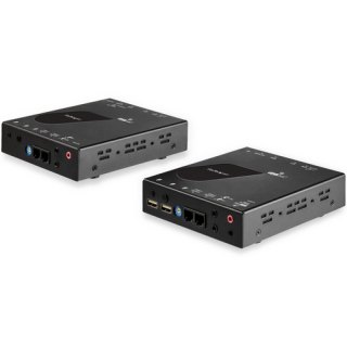 StarTech.com HDMI KVM Extender over IP, 4K 30Hz HDMI 2.0 & USB over IP LAN of CAT5e/CAT6 Ethernet (100m), Remote KVM Switch/Console Transmitter/Receiver Extender Kit