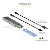 StarTech.com USB-C 10Gbps naar M.2 NVMe or M.2 SATA SSD Behuizing, Gereedschaploze Externe M.2 PCIe/SATA NGFF SSD Aluminum Case, USB Type-C&A Host Kabels, Ondersteunt 2230/2242/2260/2280
