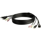 StarTech.com 1,80m 4-in-1 USB DisplayPort KVM-switch Kabel met Audio en Microfoon
