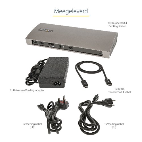 StarTech.com Thunderbolt 4 Dock, 96W Power Delivery, Single 8K/Dual Monitor 4K 60Hz, 3xTB4/USB4 ports, 4xUSB-A, SD, GbE, Thunderbolt 4 Docking Station voor Windows of TB3 MacBook, 0.8m Kabel