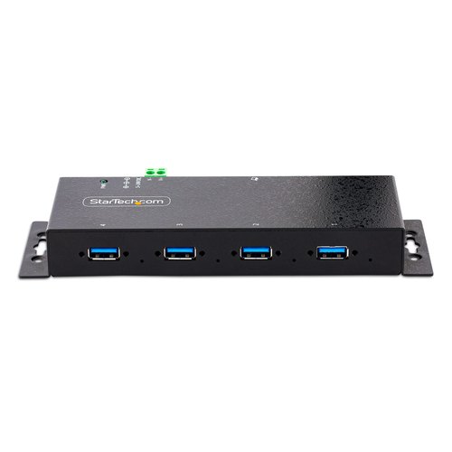StarTech.com 4-Port Industrial USB 3.0 Hub, 5Gbps, Rugged USB Hub met ESD en Overspanningsbeveiliging, DIN/Wand/Bureau Monteerbare USB-A Hub, USB Expander met Vergrendelbare Poorten, Heavy Duty