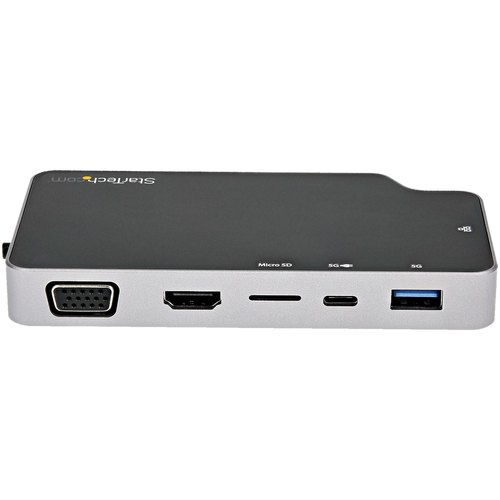 StarTech.com USB C Multiport Adapter, USB-C naar 4K HDMI of VGA Video met 100W Power Delivery Passthrough, 2 Port 10Gbps USB Hub, MicroSD, GbE, USB 3.1 Type-C Mini/Travel Dock