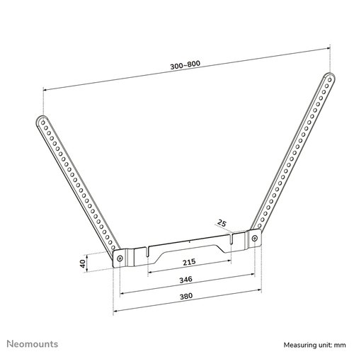 Neomounts AV35-724BL1 TV-beugel voor Sonos Ray - eenvoudige installatie - zwart