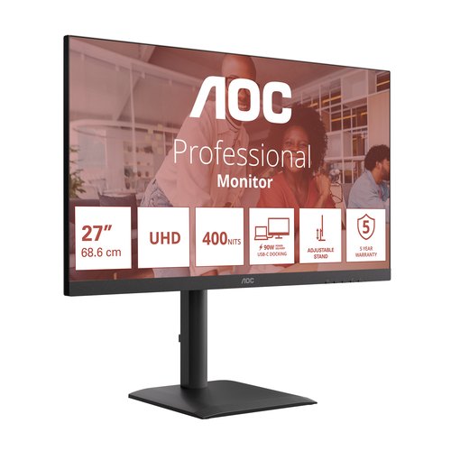 AOC E4 U27E4CV computer monitor 68,6 cm (27") 3840 x 2160 Pixels 4K Ultra HD LED Zwart