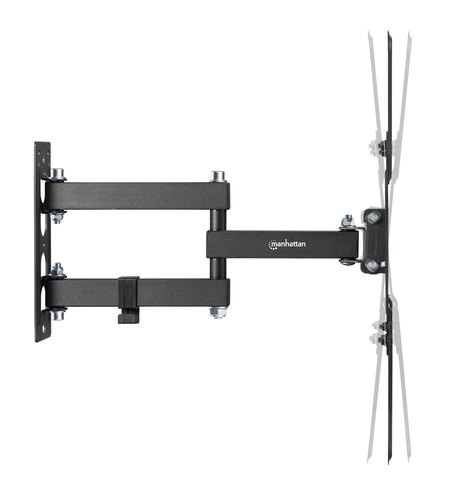 Manhattan Wandbeugel voor TV’s en monitoren (Volledig Verstelbaar), voor schermen 32–55", VESA-compatibiliteit: van 100x100 tot 400x400 mm (controleer de afmetingen van de vier montagegaten aan de achterzijde), max 30 kg, zwart