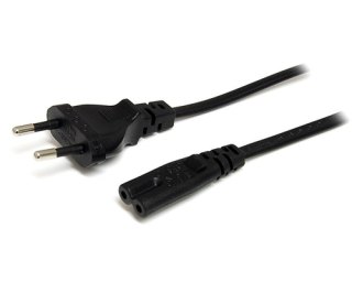 StarTech.com 2m Laptop Stroomkabel, EU Plug naar C7, 2.5A 250V, 18AWG, Laptop Vervangkabel, Printer Voedingskabel, Laptop Lader Kabel, Laptop Laadkabel, UL-Listed