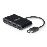 StarTech.com 4-Port USB 2.0 Hub, USB Bus Powered, Compacte Travel USB Hub, USB 2.0 Splitter, Multi-Port Draagbare Mini USB Hub, 480Mbps, Overspanningsbeveiliging (OCP)