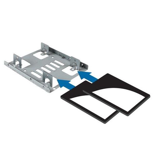 StarTech.com Dubbele 2,5 inch naar 3,5 inch HDD-steun voor SATA harde schijven 2,5 inch naar 3,5 inch steun met 2 schijven voor montagebay