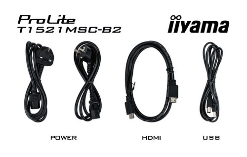 iiyama ProLite T1521MSC-B2 computer monitor 38,1 cm (15") 1024 x 768 Pixels XGA LED Touchscreen Tafelblad Zwart