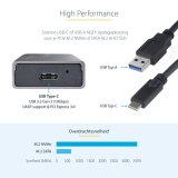 StarTech.com USB-C 10Gbps naar M.2 NVMe or M.2 SATA SSD Behuizing, Gereedschaploze Externe M.2 PCIe/SATA NGFF SSD Aluminum Case, USB Type-C&A Host Kabels, Ondersteunt 2230/2242/2260/2280