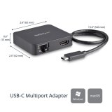 StarTech.com USB C Multiport Adapter, USB-C Travel Dock met 4K HDMI Video, Gigabit Ethernet, USB 3.0 Hub (1x USB-A 1x USB-C), USB Type-C Mini Laptop Docking Station, Thunderbolt 3 Compatibel