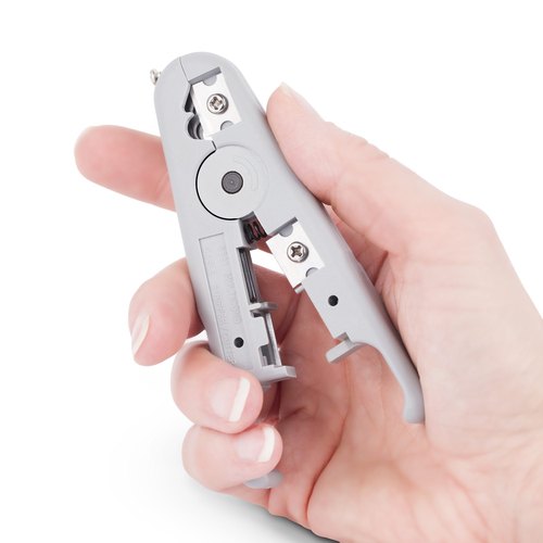 StarTech.com Kabelstripper en Kniptang, Professionele Striptang voor UTP/FTP/STP/Coax Kabels, Roterende kabelstriptang en Kabelschaar
