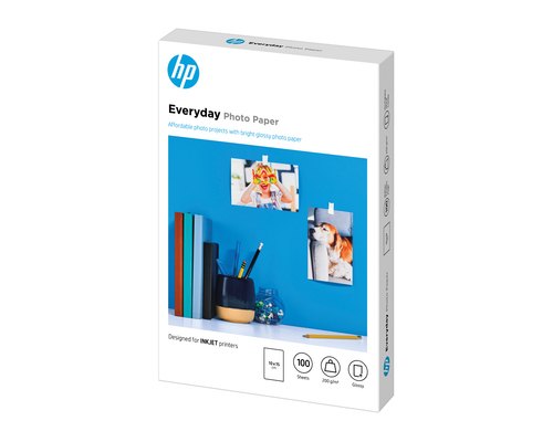 HP Everyday Photo-papier, glanzend, 200 g/m2, 10 x 15 cm (101 x 152 mm), 100 vellen