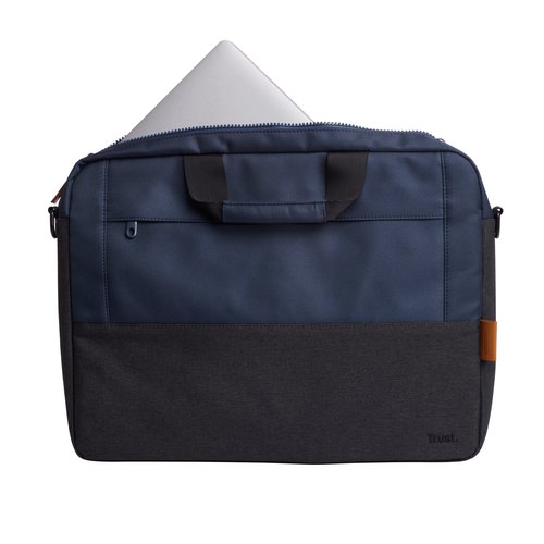 Trust Lisboa Laptop schoudertas 16 inch - Laptop schoudertas – Voor laptops tot 16 inch – Gerecycled polyester – Blauw