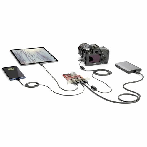 StarTech.com 4-Port USB PCIe Kaart - 10Gbps USB PCI Express Uitbreidingskaart met 2 Controllers - 2x USB-C & 2x USB-A ports (USB 3.2 Gen 2) - USB/USB-C PCI-e Kaart - Full Profile