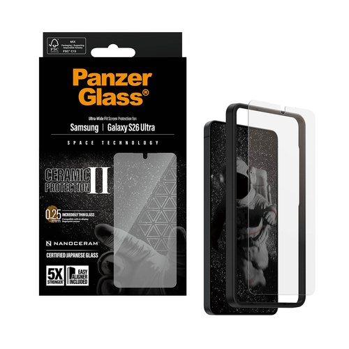 PanzerGlass ® Ceramic Screen Protector Samsung Galaxy S26 Ultra | Ultra-Wide Fit w. EasyAligner Doorzichtige schermbeschermer 1 stuk(s)