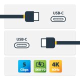 StarTech.com 2m Haakse USB-C Kabel, Rugged, USB 3.2 Gen 1 (5 Gbps), USB C naar C Data transfer Kabel met Rechte Hoek, 4K 60Hz DP Alt Mode, 100W Power Delivery, USB Type-C Kabel