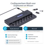 StarTech.com Standalone 1 naar 15 USB Thumb Drive Cloner en Wisser, Multiple USB Flash Drive Kloner, System/File/Whole-Drive Copy aan 1.5 GB/min, Single en 3-Pass Erase, LCD Display