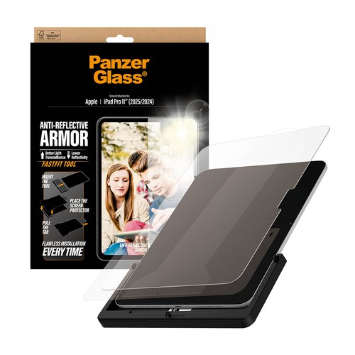 PanzerGlass ® Anti-Reflective Armor Screen Protector iPad Pro 11" (2024-2025) | Ultra-Wide Fit w. FASTFIT TOOL Doorzichtige schermbeschermer Apple 1 stuk(s)